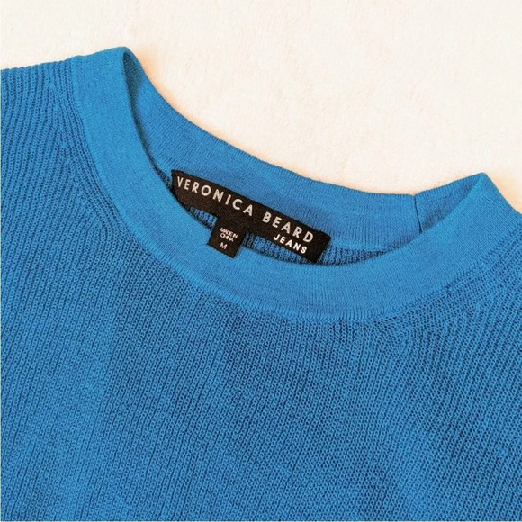 Veronica Beard Kellen Twist Front Sweater Turquoise Sz M - Picture 10 of 13